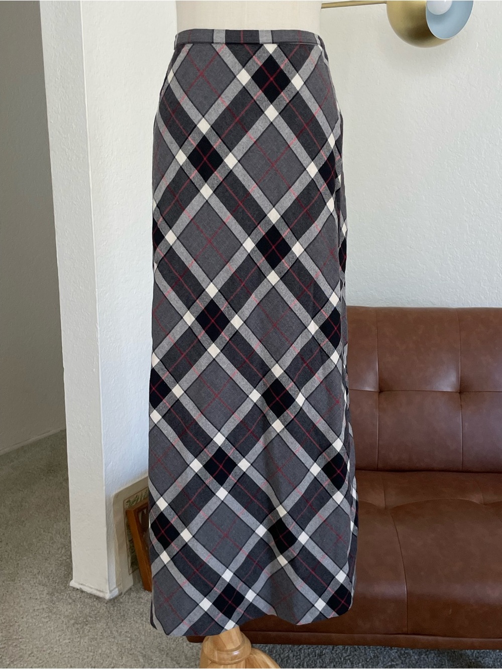 Charter Club Academia Preppy Wool Plaid Skirt